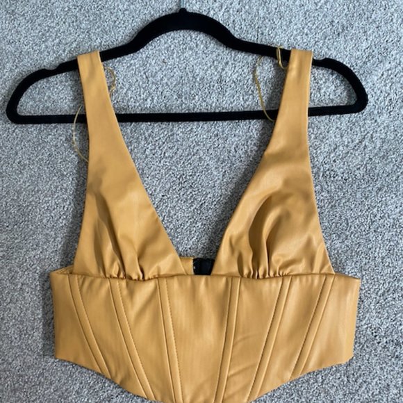 Zara - Corsetry faux leather top caramel - Picture 3 of 9